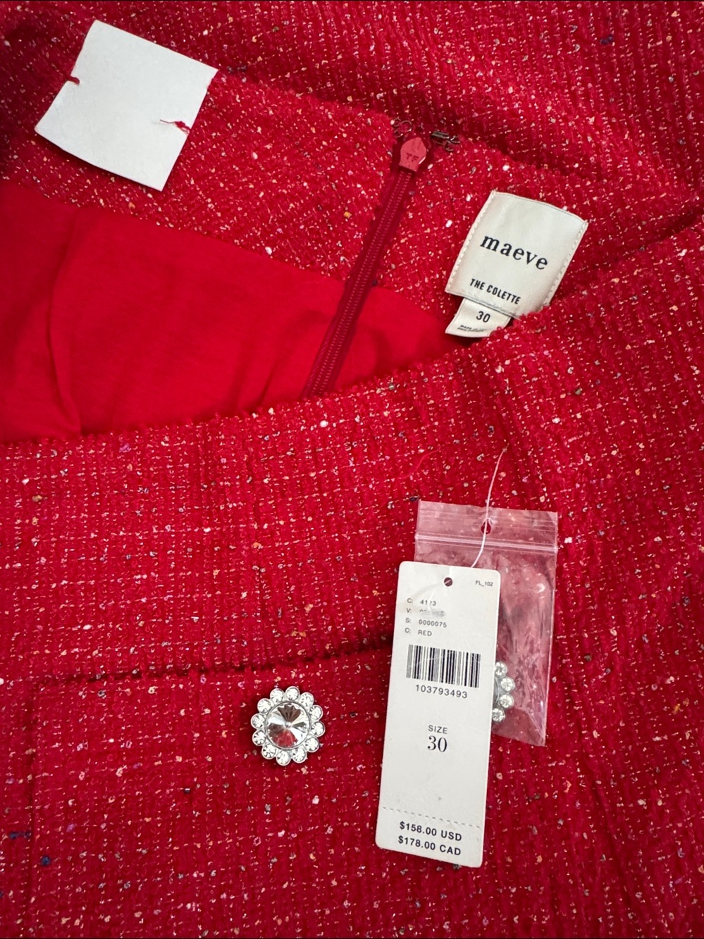 NWT Size 30 -The Colette Crop Tweed Ruffle-Hem Trousers by Maeve (US$ 158) - Picture 7 of 16